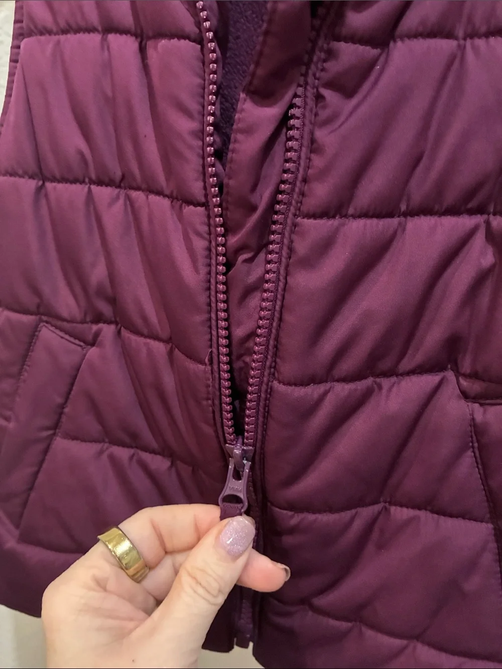 The Children's Place Plum Quilted Puffer Vest